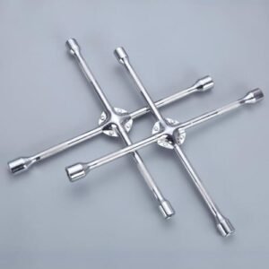 4 Way Cross Wheel Wrench, Universal Cross Lug Wrench for Car Tire Repair
